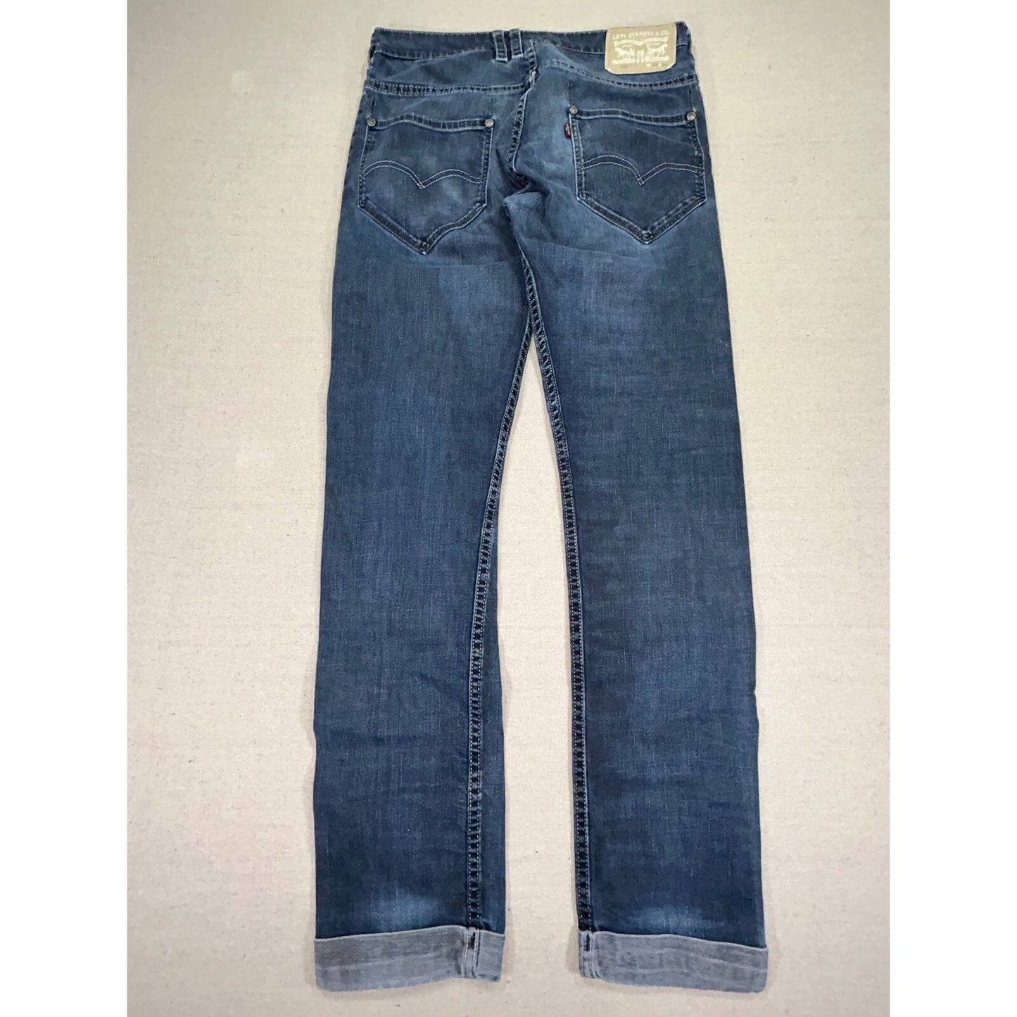 Levi's 508 Men's 31 Jeans Stretch Denim Distressed Cuffed Dark Wash Straight