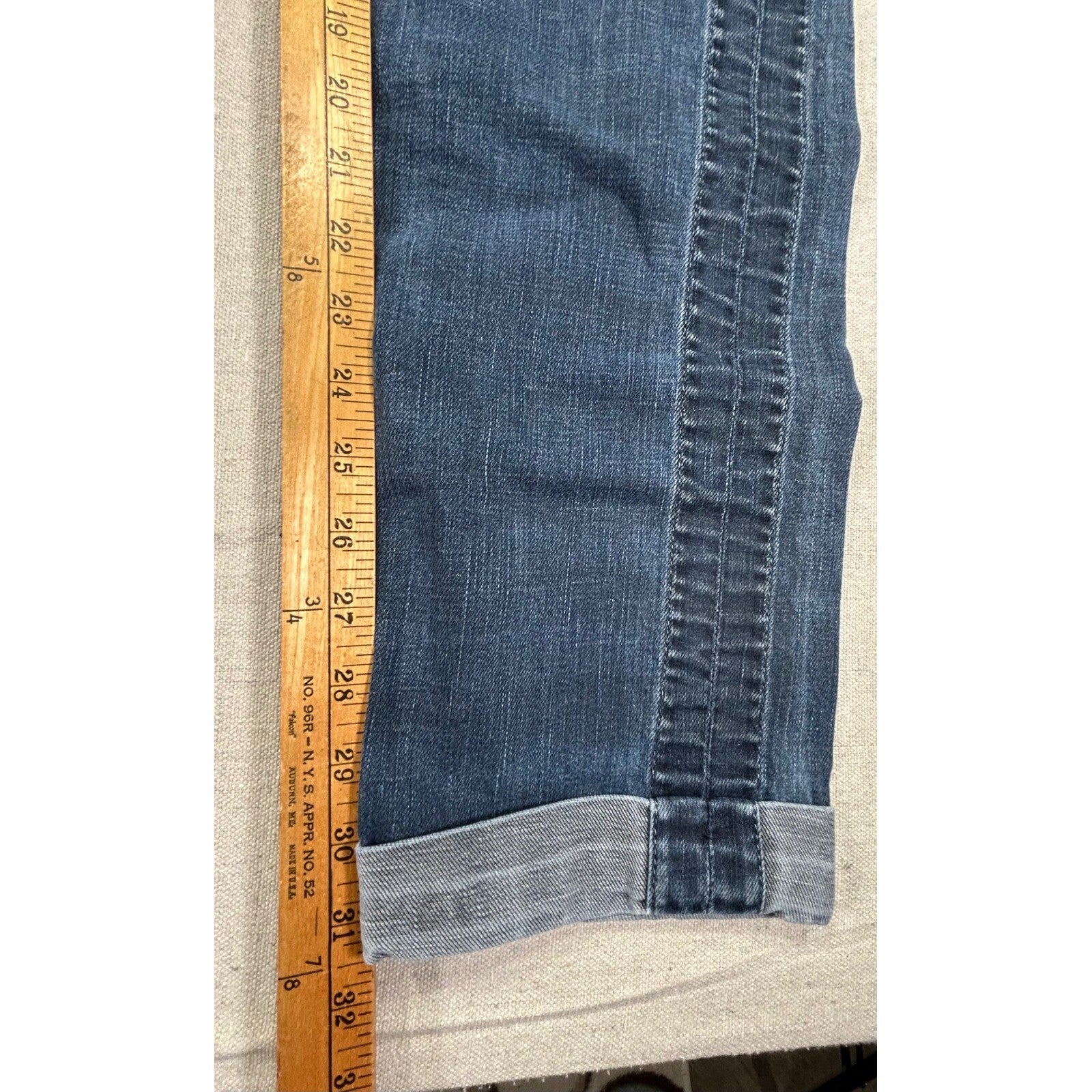Levi's 508 Men's 31 Jeans Stretch Denim Distressed Cuffed Dark Wash Straight