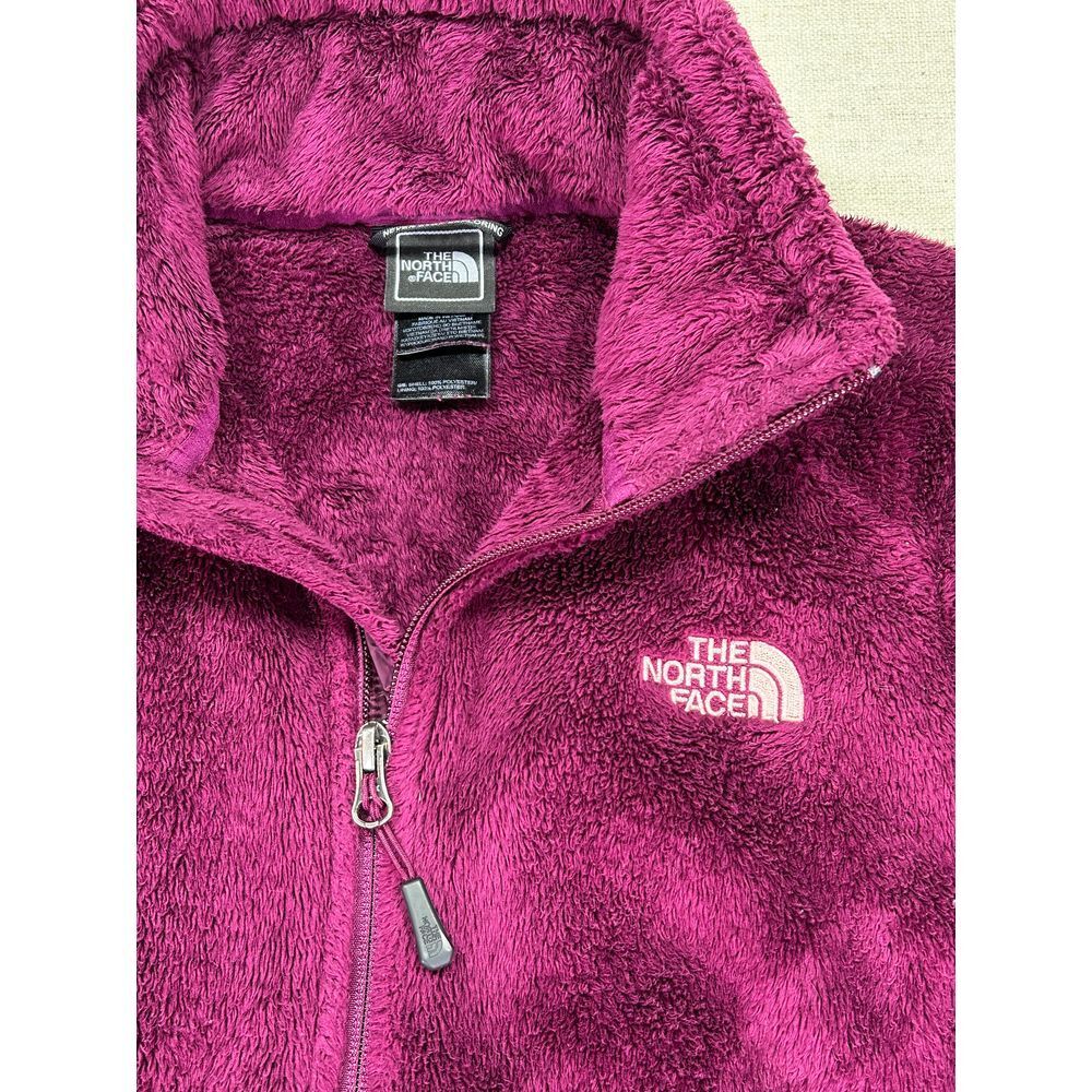 The North Face Women's Small Dark Pink Fuzzy Fleece Full Zip Outdoor Jacket