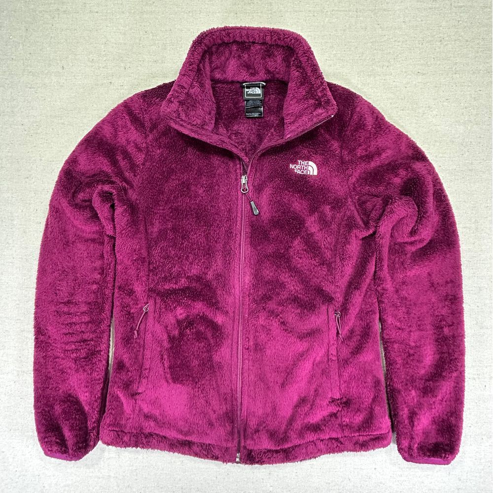 The North Face Women's Small Dark Pink Fuzzy Fleece Full Zip Outdoor Jacket